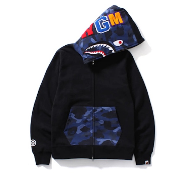 Bape camo shark hoodie